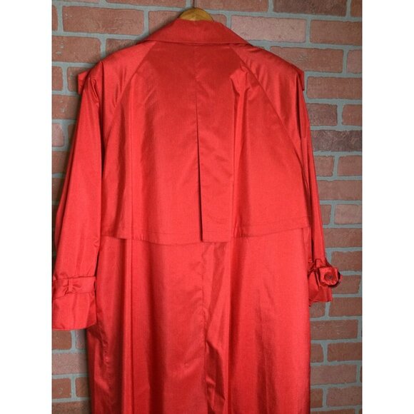 Vintage NWT Maggie Barnes Womens Red Trench Coat Plus Size 24W Removable Liner - Picture 3 of 13